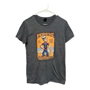 Gildan Gray Vintage Style Popeye Graphic Art T-Shirt Size Large